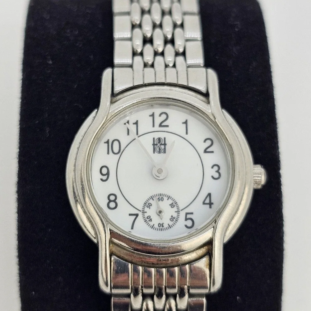 Hillard & Hanson Women's Watch 24mm White Dial Gray Bracelet Band 6